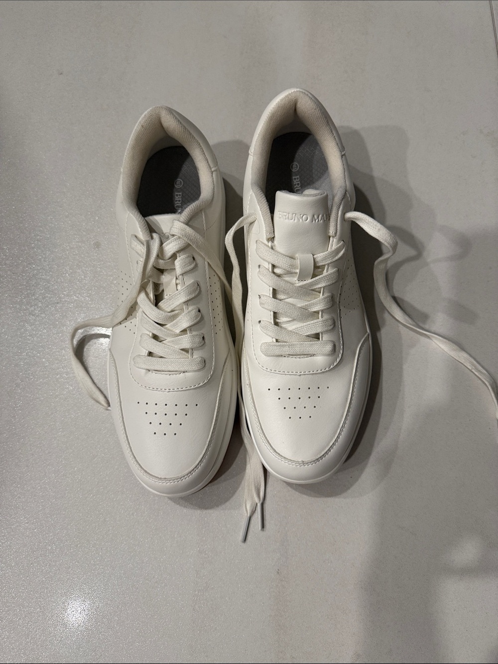 Bruno Marc white casual fashion sneakers Synthetic leather